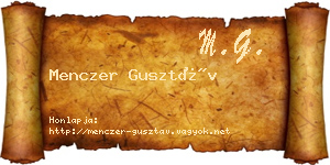 Menczer Gusztáv névjegykártya