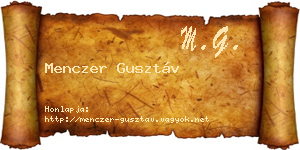 Menczer Gusztáv névjegykártya
