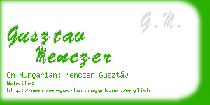 gusztav menczer business card