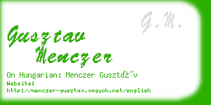 gusztav menczer business card